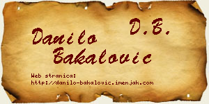 Danilo Bakalović vizit kartica